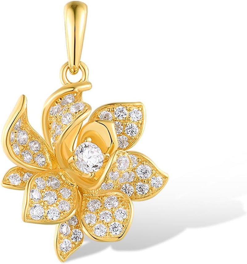 Santuzza Sterling Silver Gemstone Flower Pendant for Women - Image 1